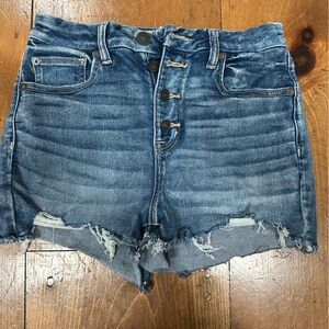 American Eagle Outfitters Blue Distressed Jean Shorts